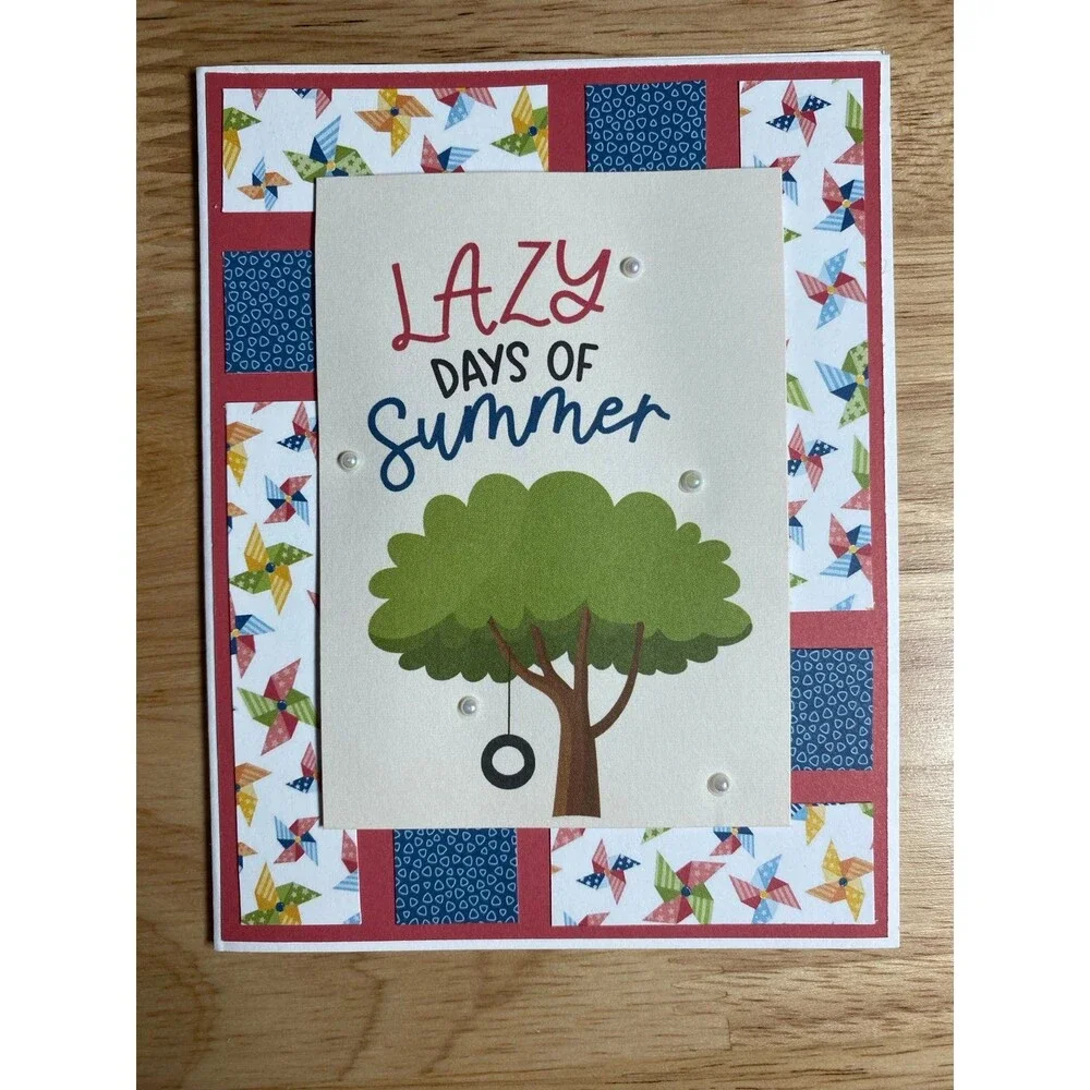 Handmade Summer Blank Greeting Card A2 & Envelope